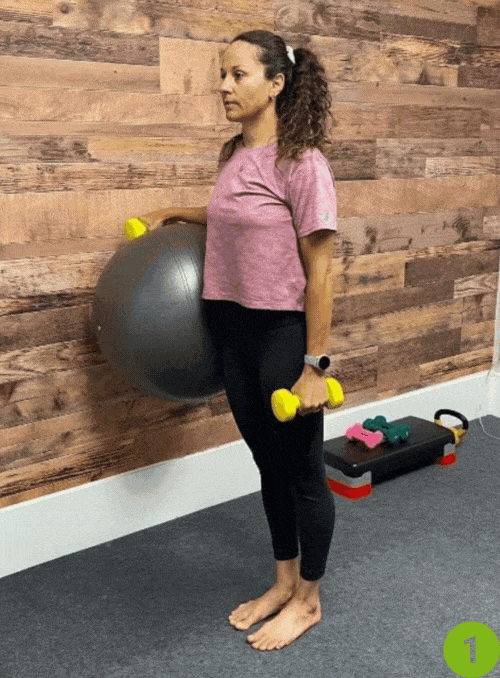 Supported Lunge with Overhead Weight