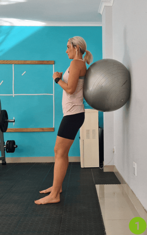 wall ball squats
