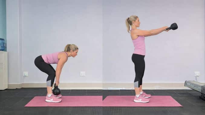Russian kettlebell swing exercise